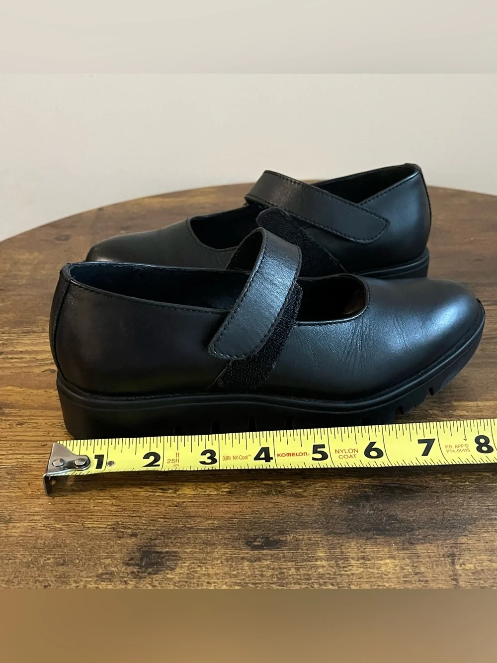 Pazitos Girls Black Mary Jane Shoes Size 32 Velcro Strap